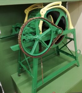 Restored horse hair carder machine on display in the Hands Exhibition at Sligo Folk Park, Co. Sligo