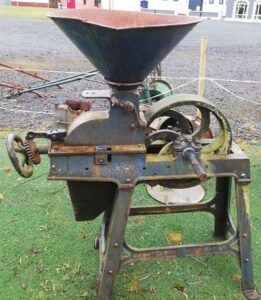 Rusty milling machine before restoration by Sligo Folk Park volunteers, Co. Sligo